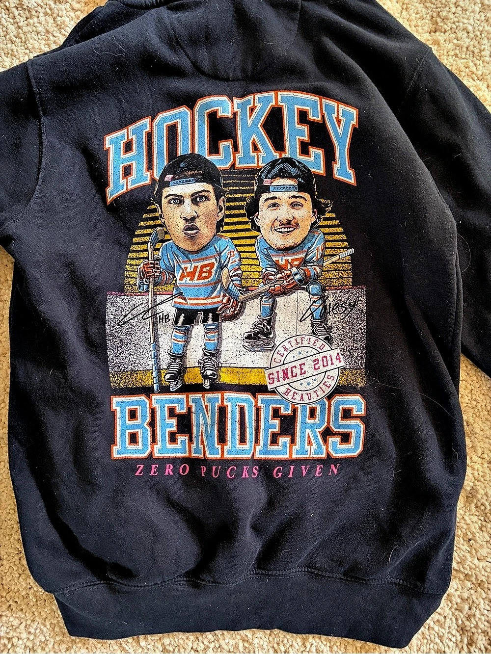 Hockey Benders Graphic Hoodie in Black